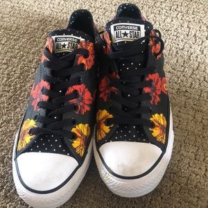 Converse shoes with floral print